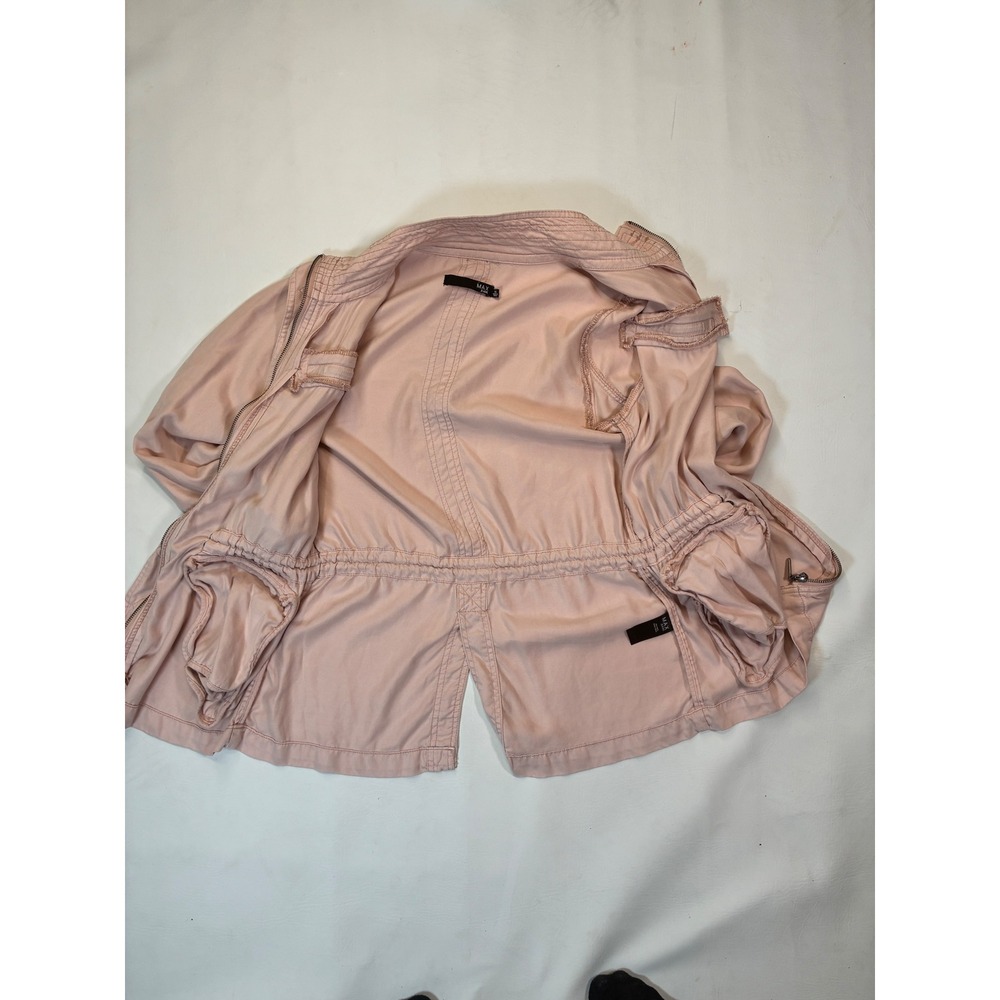 MAX Jeans XS Pink Tencel Utility Cargo Anorak Jacket Drawstring Lightweight - Picture 9 of 9